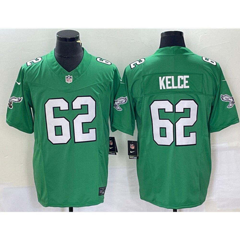 Mens Kids Youths Jason Kelce Green Stitched Limited Jersey